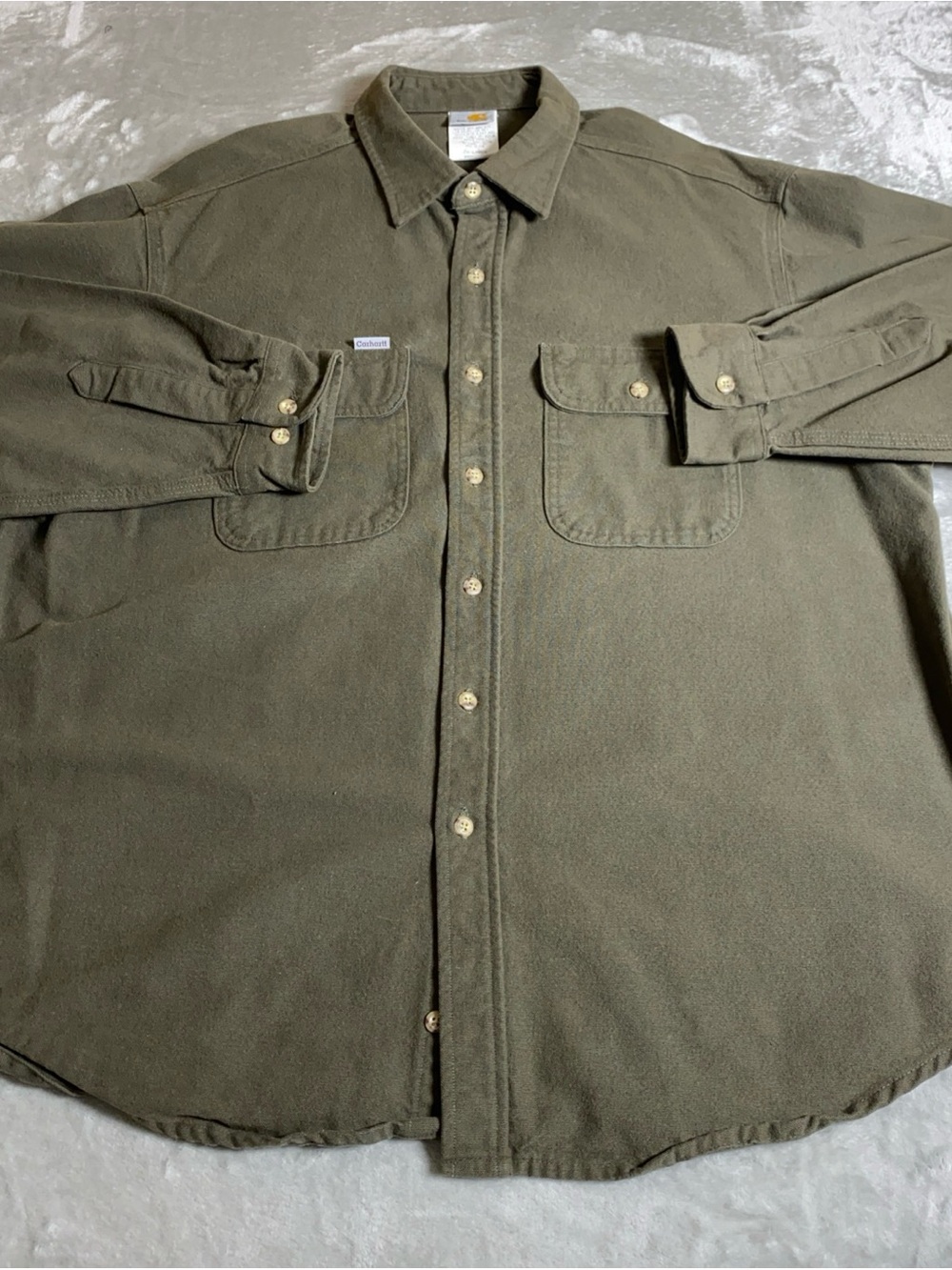 Carhartt Vintage USA Made Men’s 2XL Work Shirt Moss Olive Green Heavyweight
